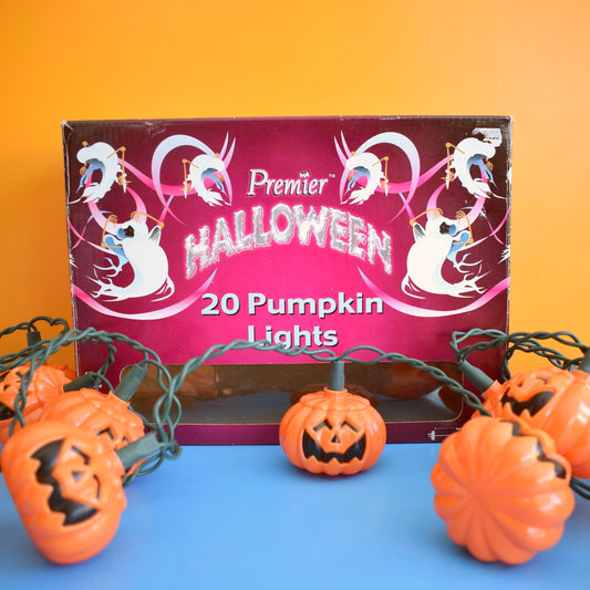 Vintage 1990s Indoor Halloween Pumpkin String Lights - Premier - Boxed by Pineapple Retro