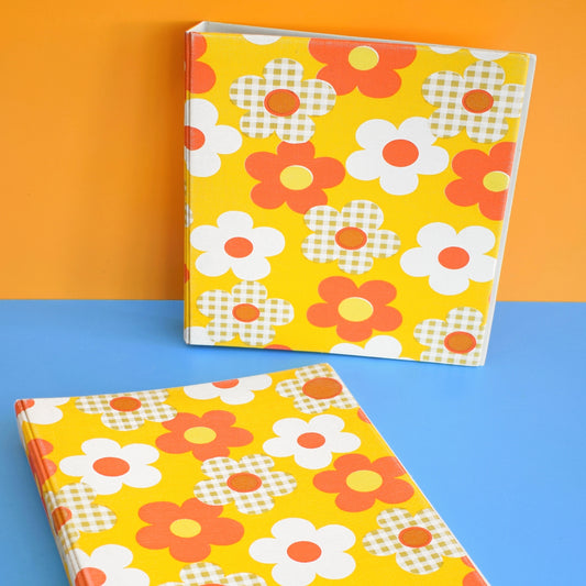 Vintage 1970s Flower Power Ring Binders - Great Recipe folders ? by Pineapple Retro
