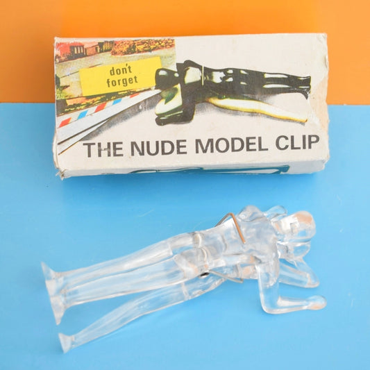 Vintage 1970s Plastic Naked Couple / Nude Model Clip - Very Kitsch