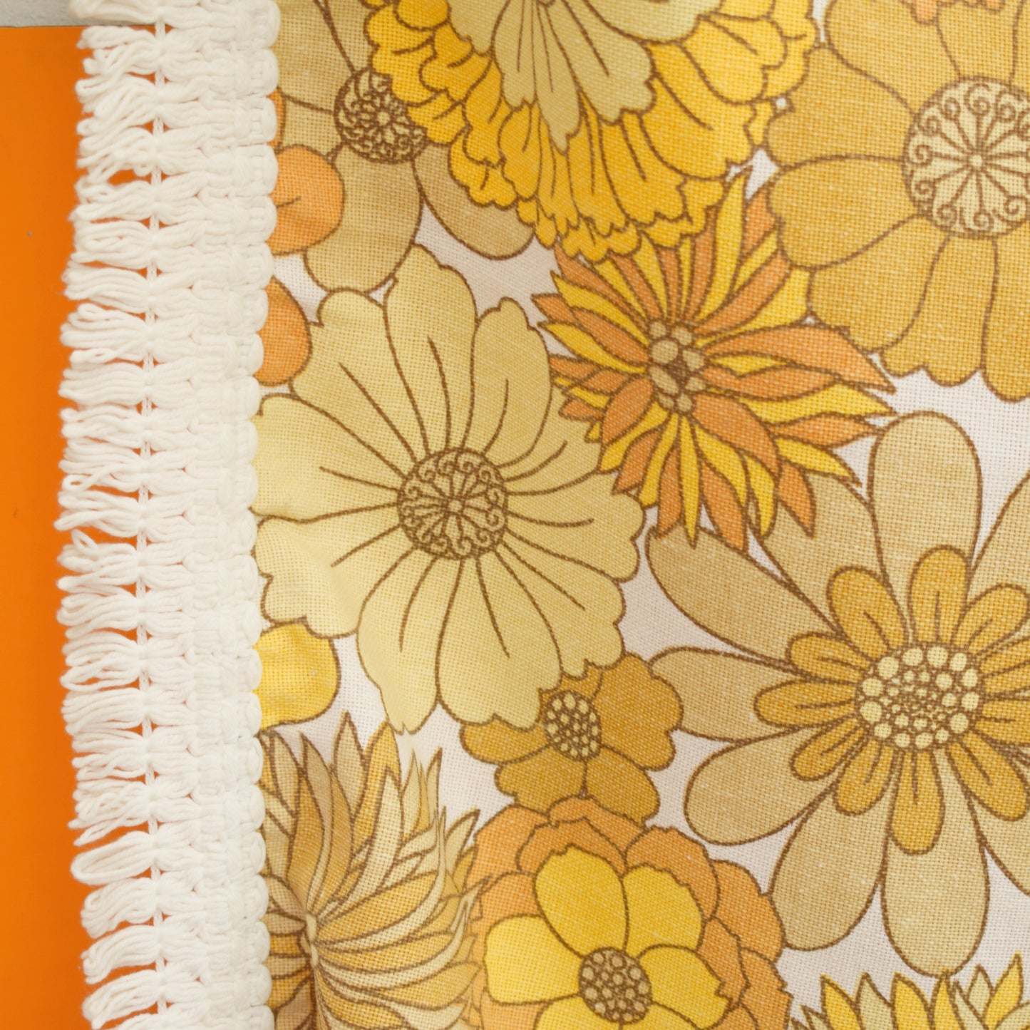 Vintage 1970s Bed Cover/Duvet - M&S - Flower Power - Yellow