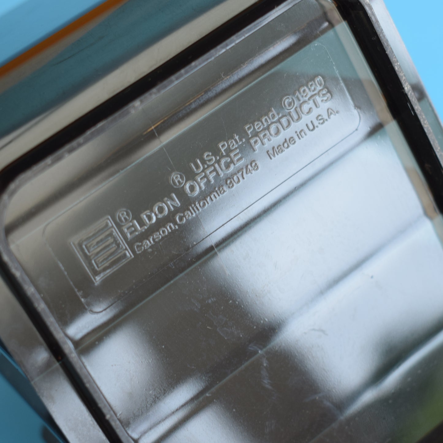 Vintage 1980s Eldon Office Desk Tidy - Smoked Plastic USA