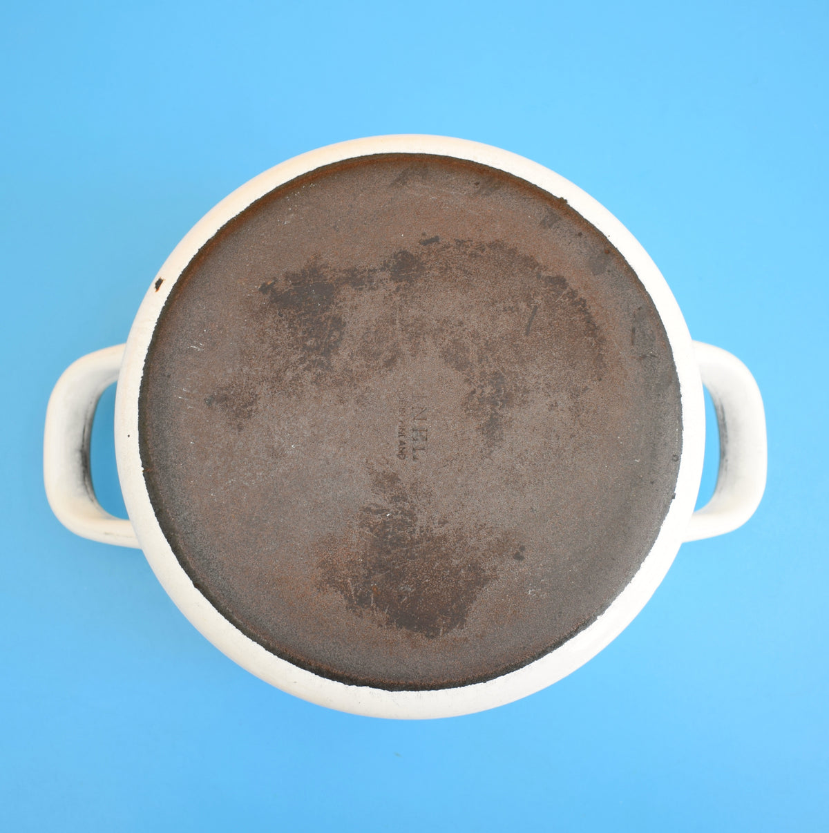 Vintage 1970s Enamel Casserole - Arabia Finland 'Vegeta' - Esteri Tomula by Vintage