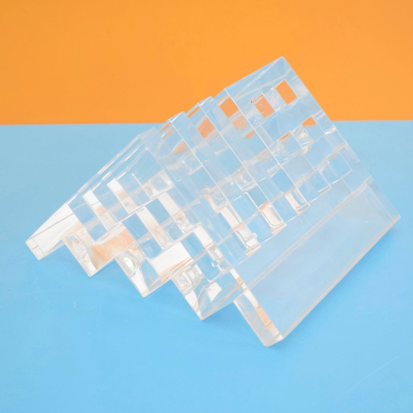 Vintage 1970s Desk Tidy Clear Perspex - Guzzini