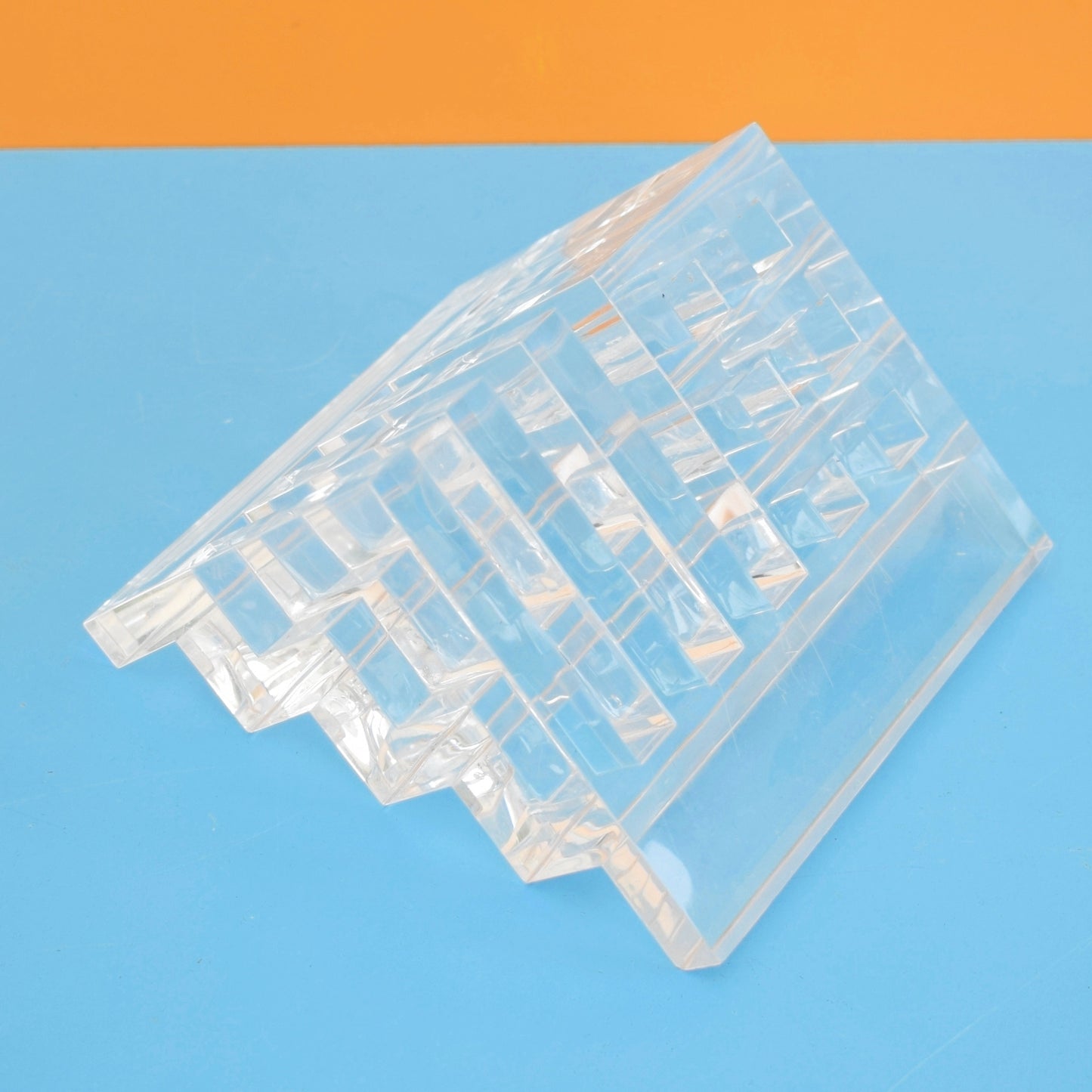 Vintage 1970s Desk Tidy Clear Perspex - Guzzini