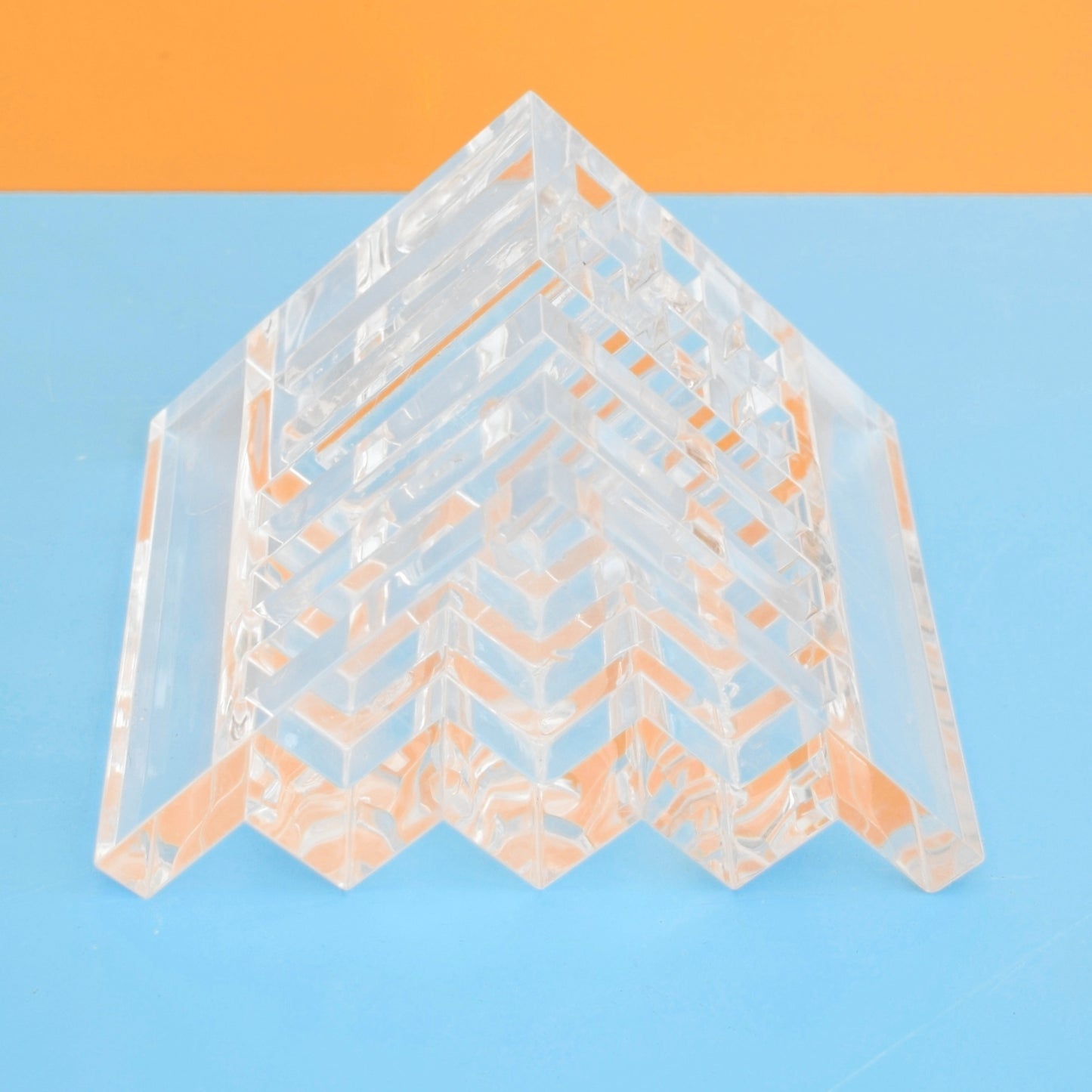 Vintage 1970s Desk Tidy Clear Perspex - Guzzini