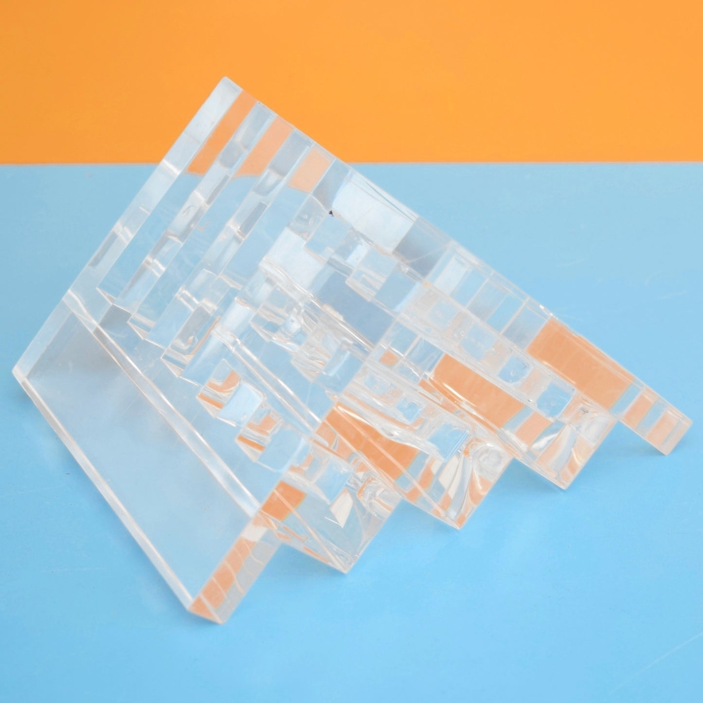 Vintage 1970s Desk Tidy Clear Perspex - Guzzini