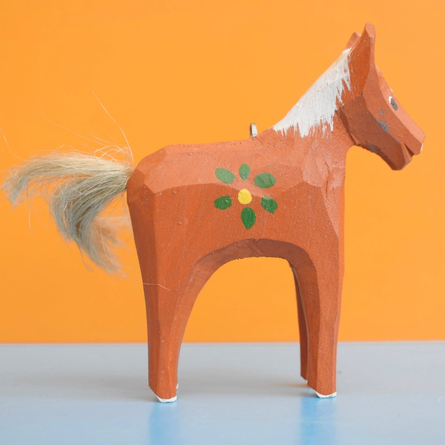 Vintage 1970s Medium Dala Wooden Horse - Sweden - Natural