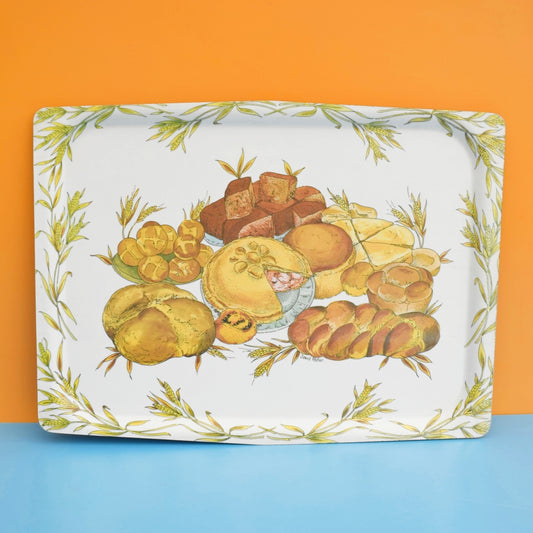 Vintage 1960s Bread Design Large Tray