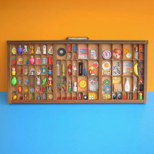 Vintage 1960s Wooden Printers Tray & Contents / Empty