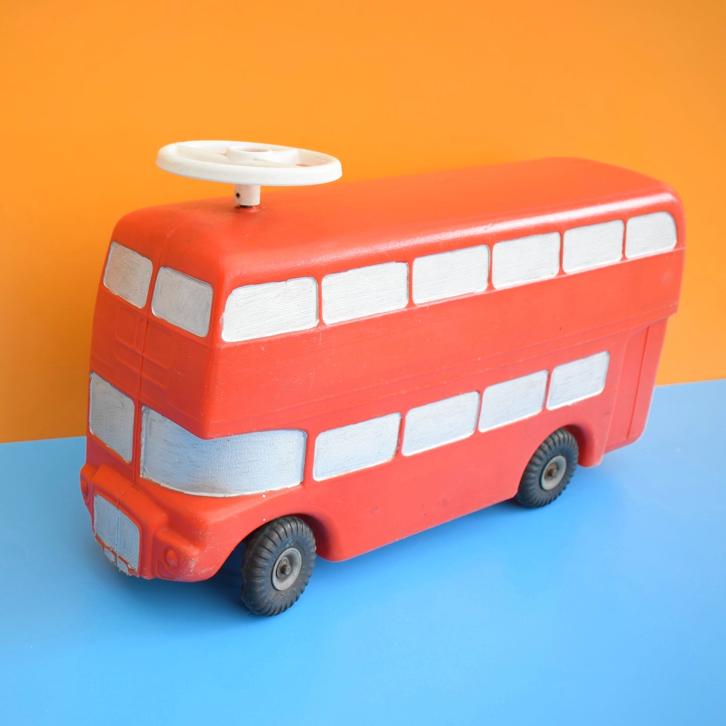 Vintage 1970s Red London Ride On Bus - Triang Toys -Plastic