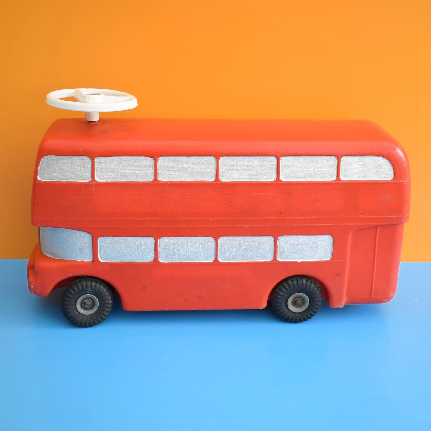 Vintage 1970s Red London Ride On Bus - Triang Toys -Plastic