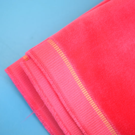 Vintage 1960s Quality Cotton Velvet Fabric - Hot Pink