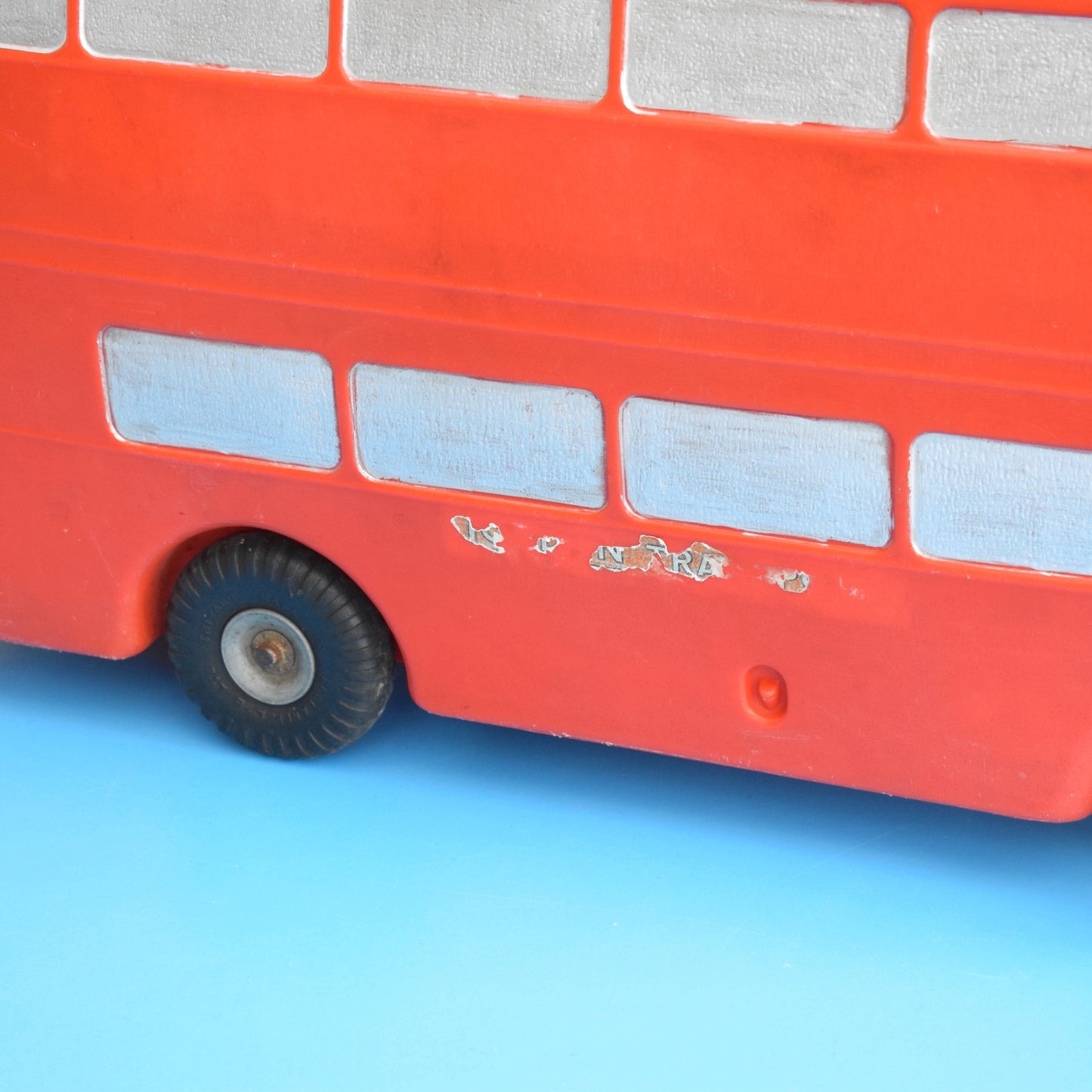 Vintage 1970s Red London Ride On Bus - Triang Toys -Plastic