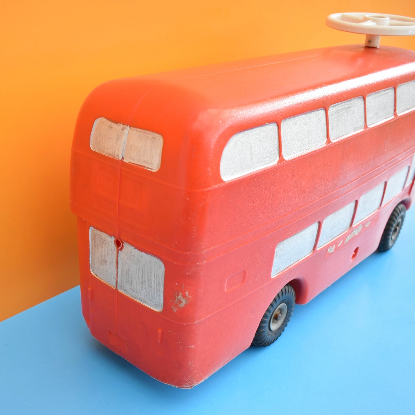 Vintage 1970s Red London Ride On Bus - Triang Toys -Plastic