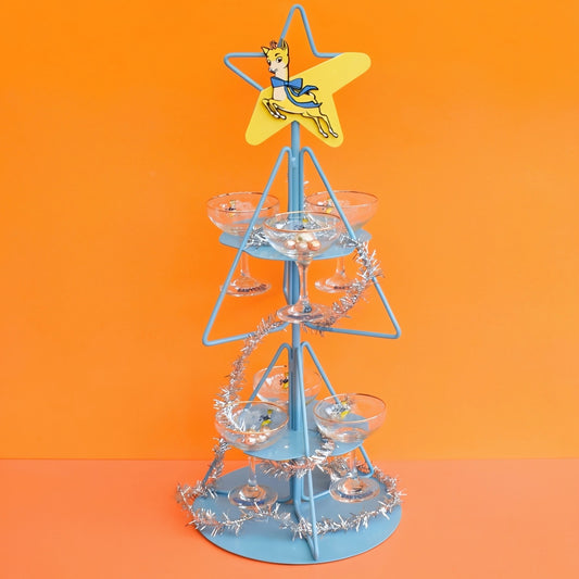 Vintage Babycham Metal Glass Stand - Christmas Design by Pineapple Retro