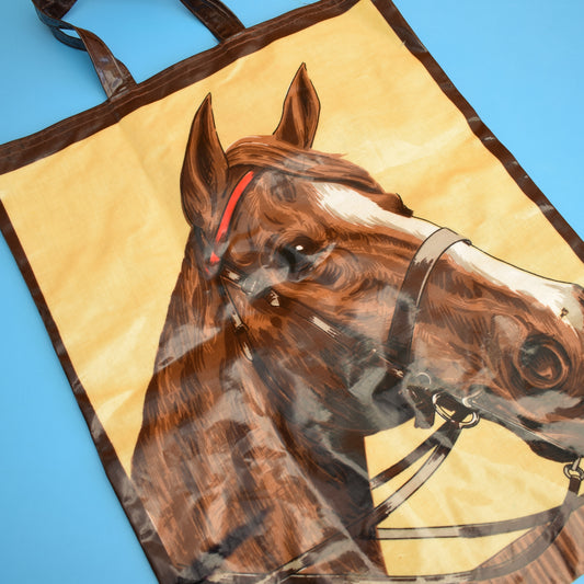Vintage 1970s Vinyl Shopping Bag - Horse