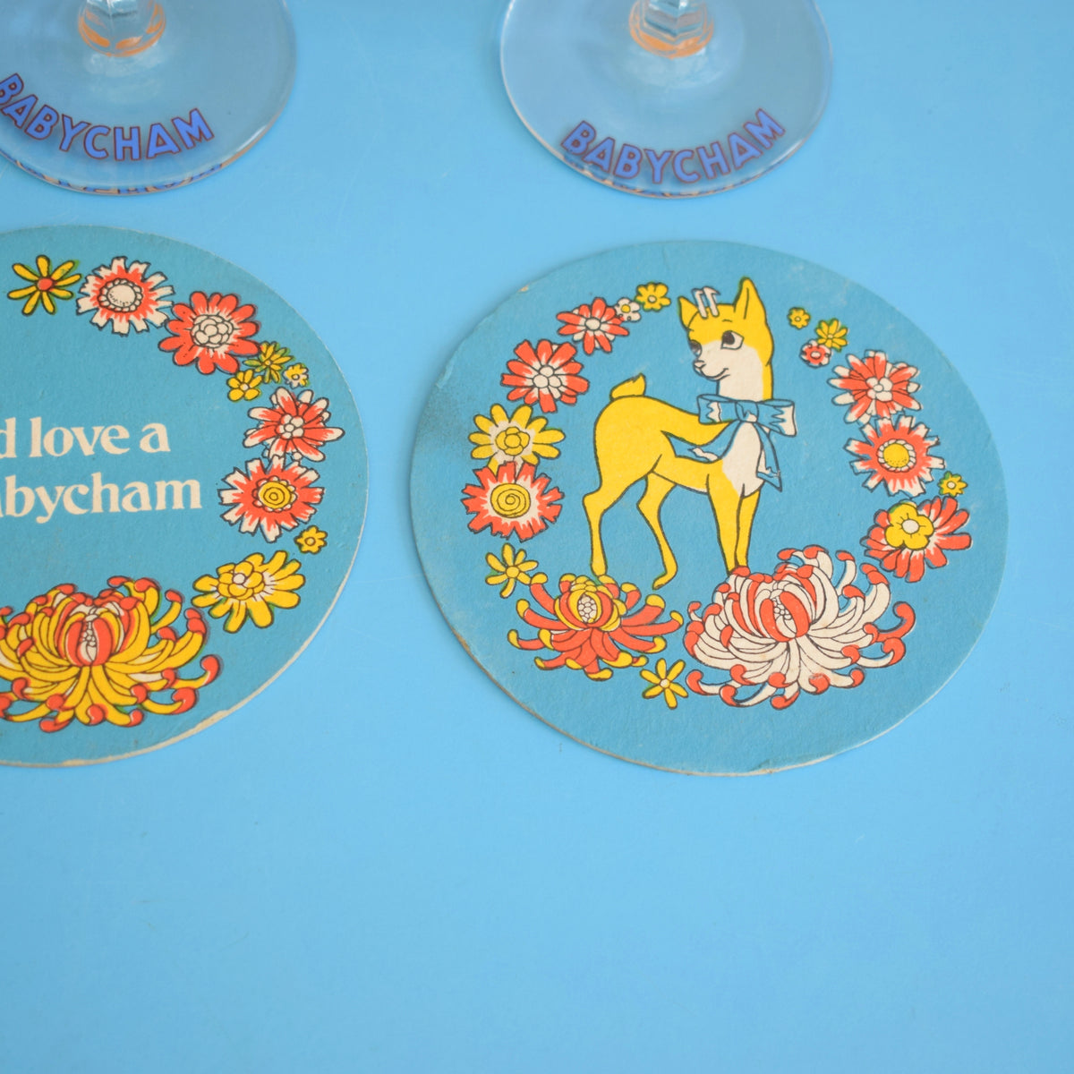 Vintage 1960s Babycham Glass & Coasters - Various by Pineapple Retro