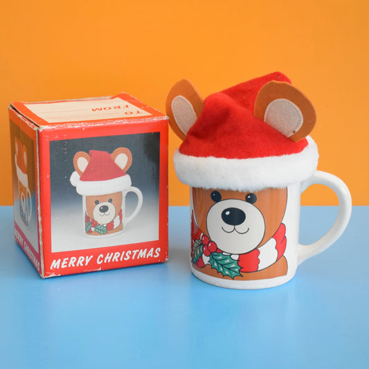 Vintage 1980s Christmas Bear Mug - Boxed