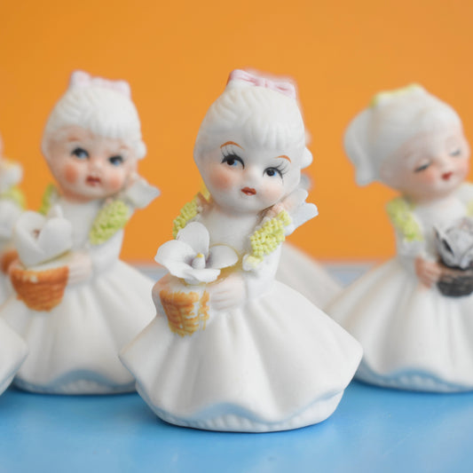 Vintage 1950s Small Ceramic Pretty Ladies- x12 - Cake Decorations