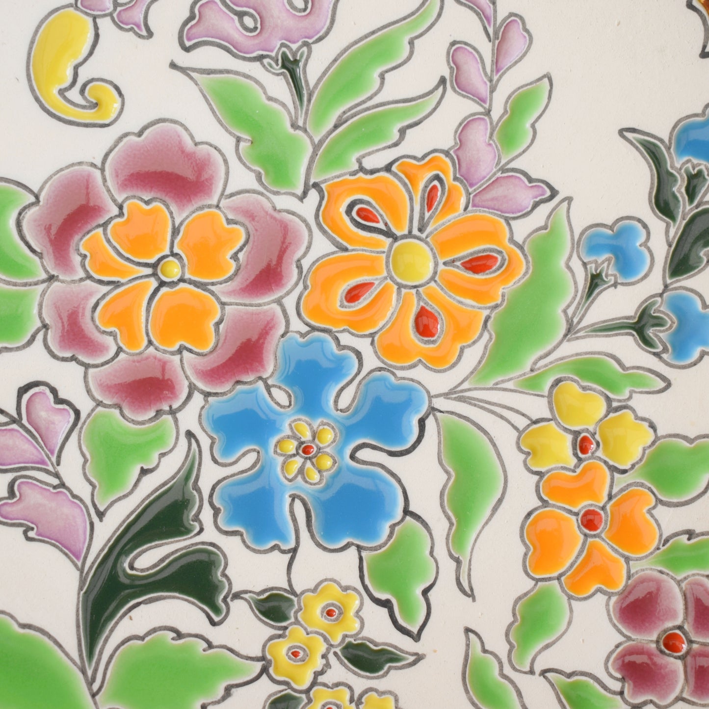 Vintage 1960s Flower Power Plate - Spanish - Jose Royo Vilar