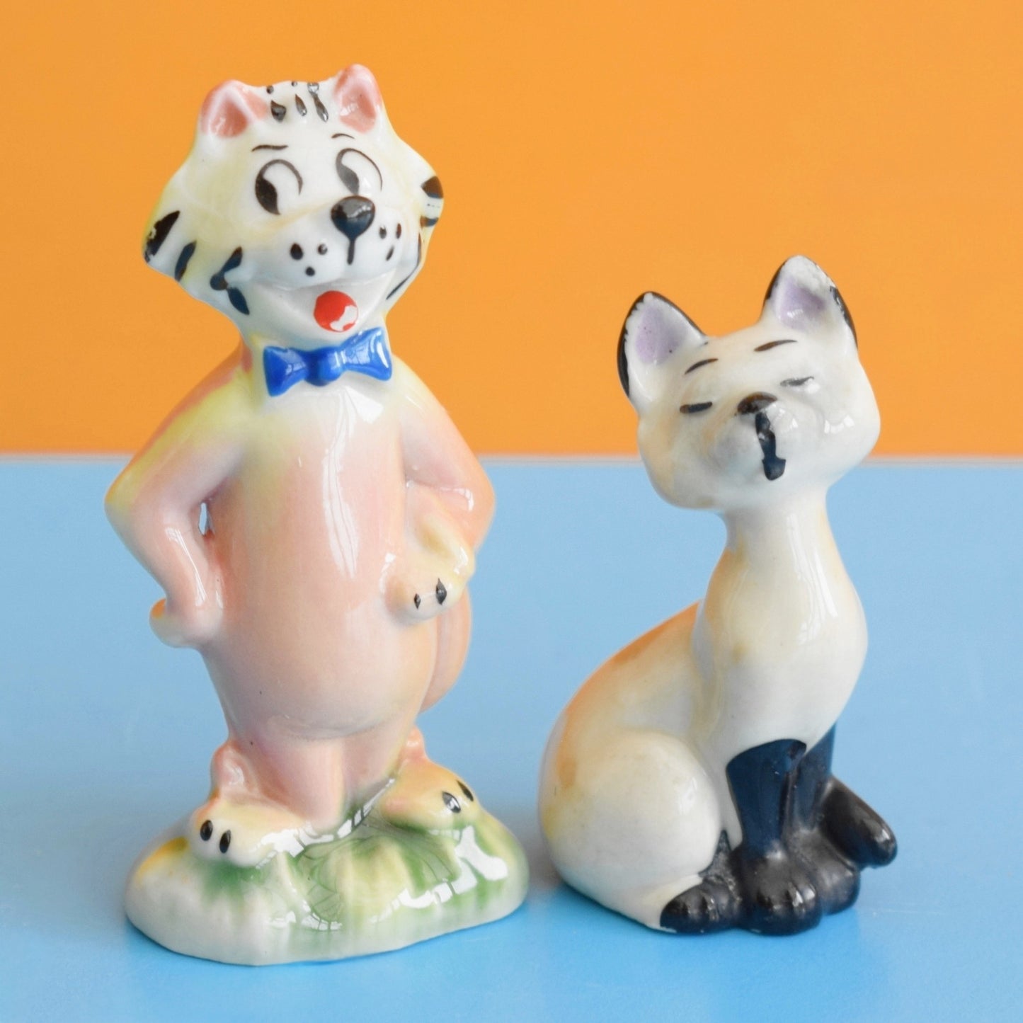 Vintage 1960s Wade Figures - Mr Jinks (Yogi & Friends) & Siamese Cat- Am