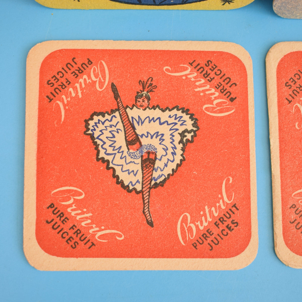 Vintage 1950s Baby Bubbly / Britvic Drinks Mats / Coasters - Joan & Sheila by Pineapple Retro