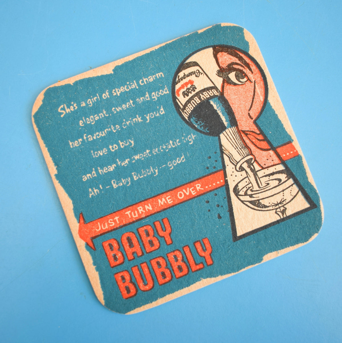 Vintage 1950s Baby Bubbly / Britvic Drinks Mats / Coasters - Joan & Sheila by Pineapple Retro