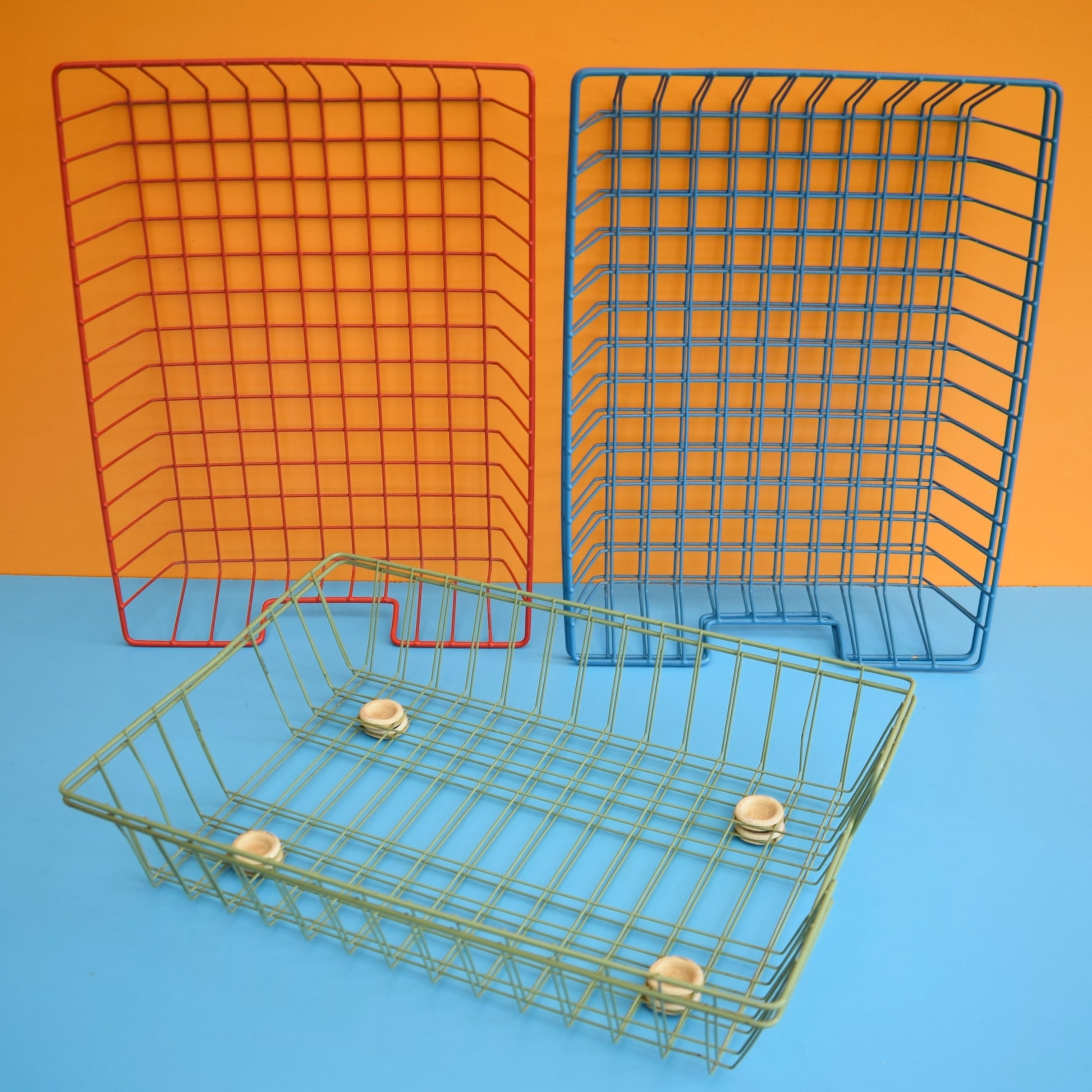 Vintage 1970s Wire Desk Filing Baskets - Beanstalk Design - Various by Pineapple Retro