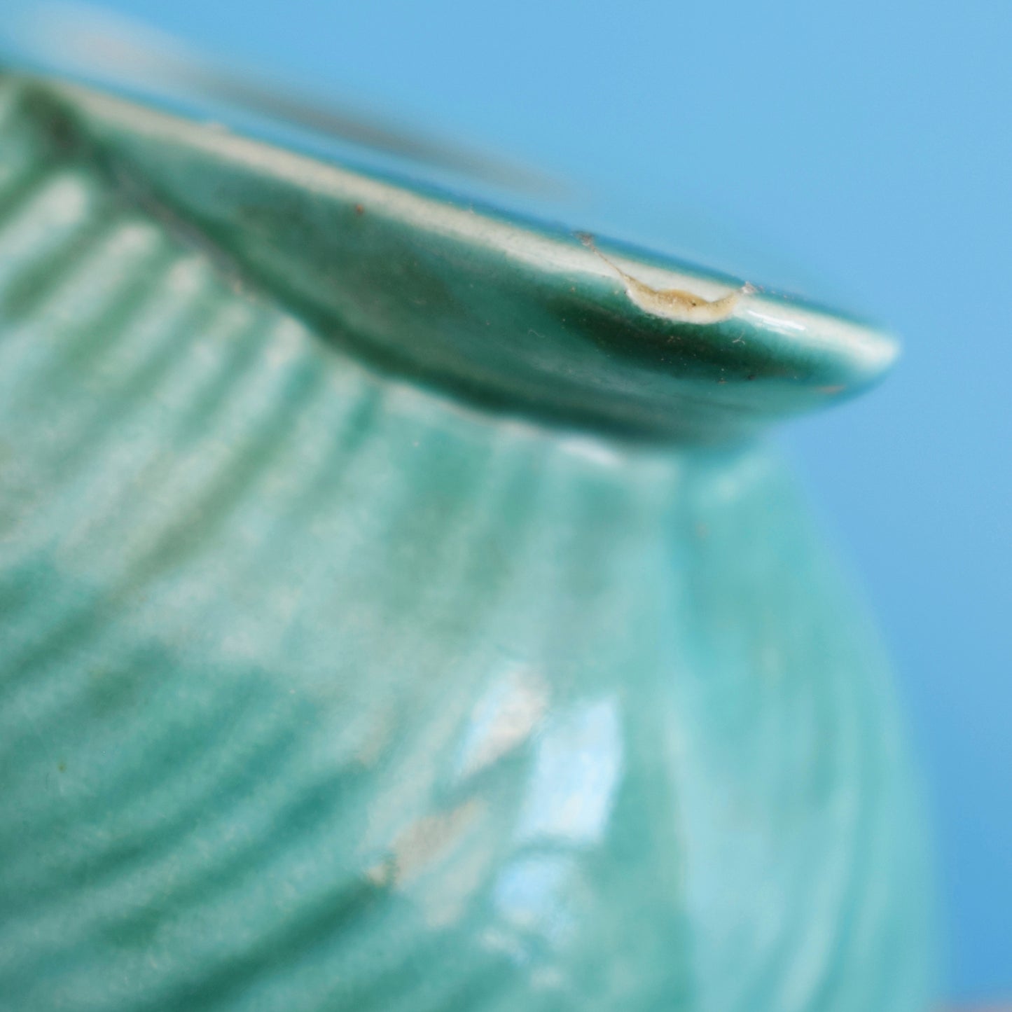 Vintage 1960s Ceramic Snails x2 - Teal - Anglia Pottery