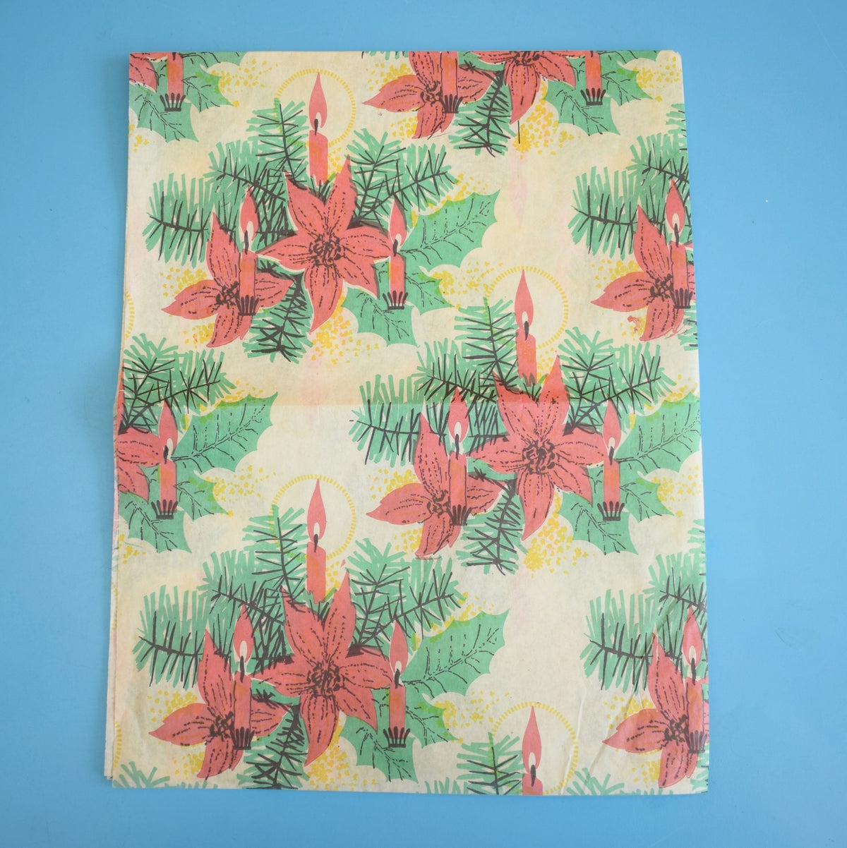 Vintage 1960s Christmas Wrapping Paper - Mixed Designs - Thin Paper by Pineapple Retro