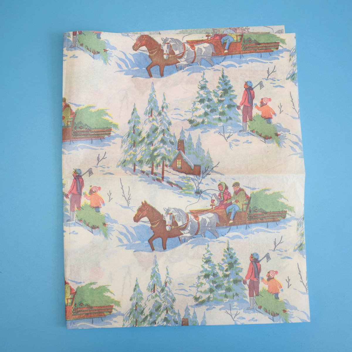 Vintage 1960s Christmas Wrapping Paper - Mixed Designs - Thin Paper by Pineapple Retro