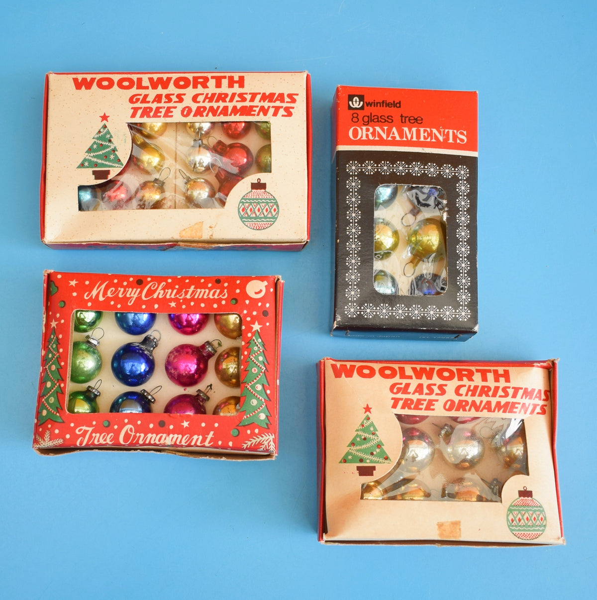 Vintage 1960s Glass Christmas Baubles - Tiny / Extra Tiny. by Pineapple Retro