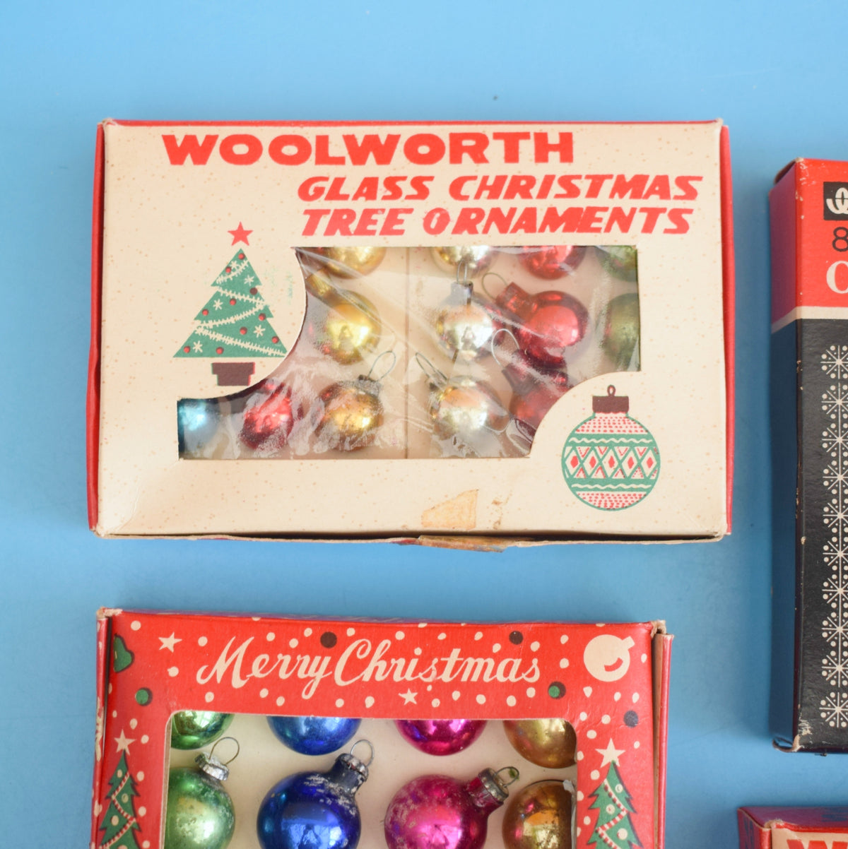 Vintage 1960s Glass Christmas Baubles - Tiny / Extra Tiny. by Pineapple Retro
