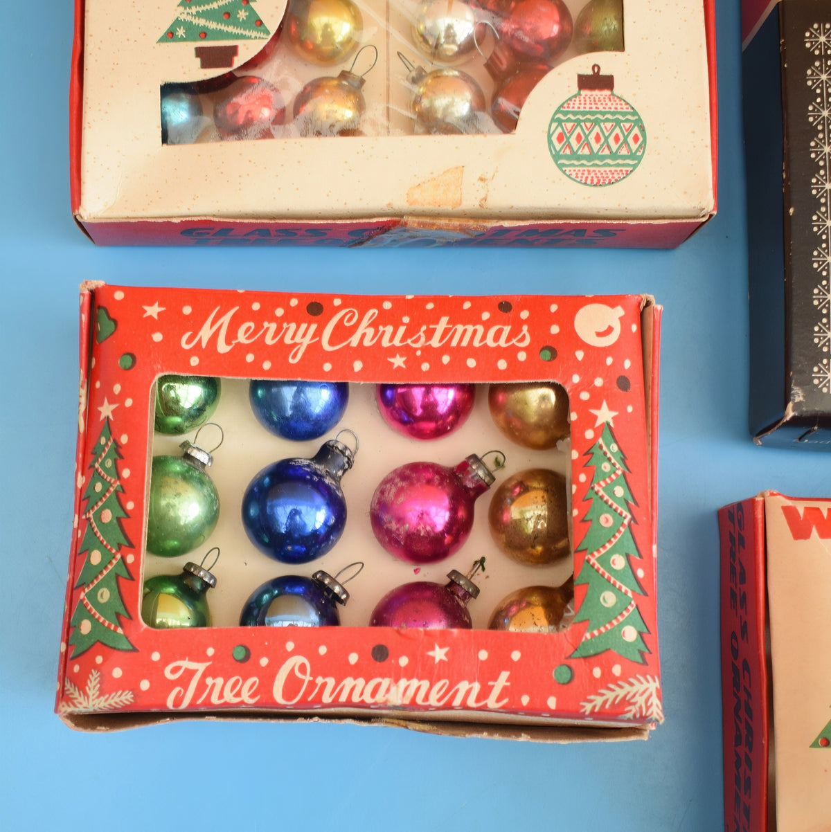Vintage 1960s Glass Christmas Baubles - Tiny / Extra Tiny. by Pineapple Retro