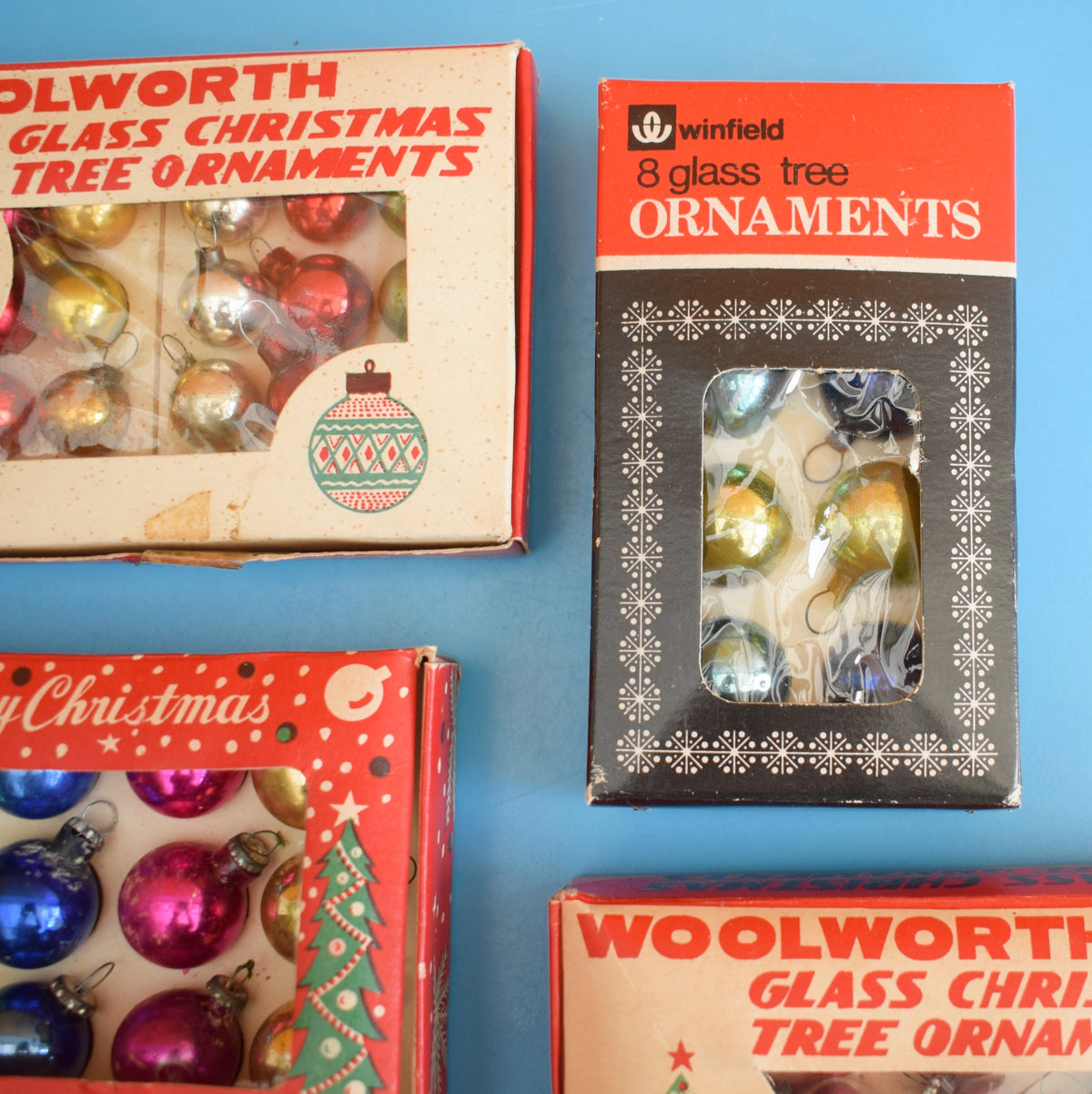 Vintage 1960s Glass Christmas Baubles - Tiny / Extra Tiny. by Pineapple Retro