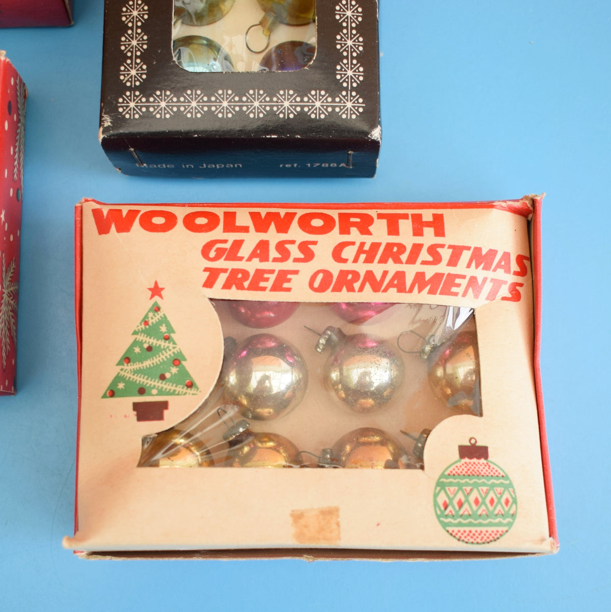 Vintage 1960s Glass Christmas Baubles - Tiny / Extra Tiny. by Pineapple Retro