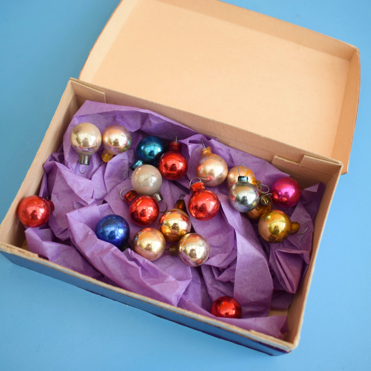 Vintage 1960s Glass Christmas Baubles - Tiny / Extra Tiny. by Pineapple Retro