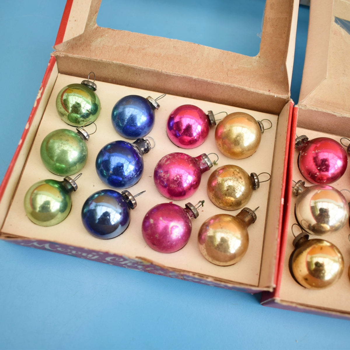 Vintage 1960s Glass Christmas Baubles - Tiny / Extra Tiny. by Pineapple Retro