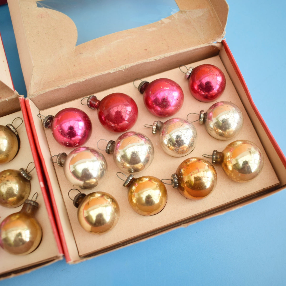 Vintage 1960s Glass Christmas Baubles - Tiny / Extra Tiny. by Pineapple Retro