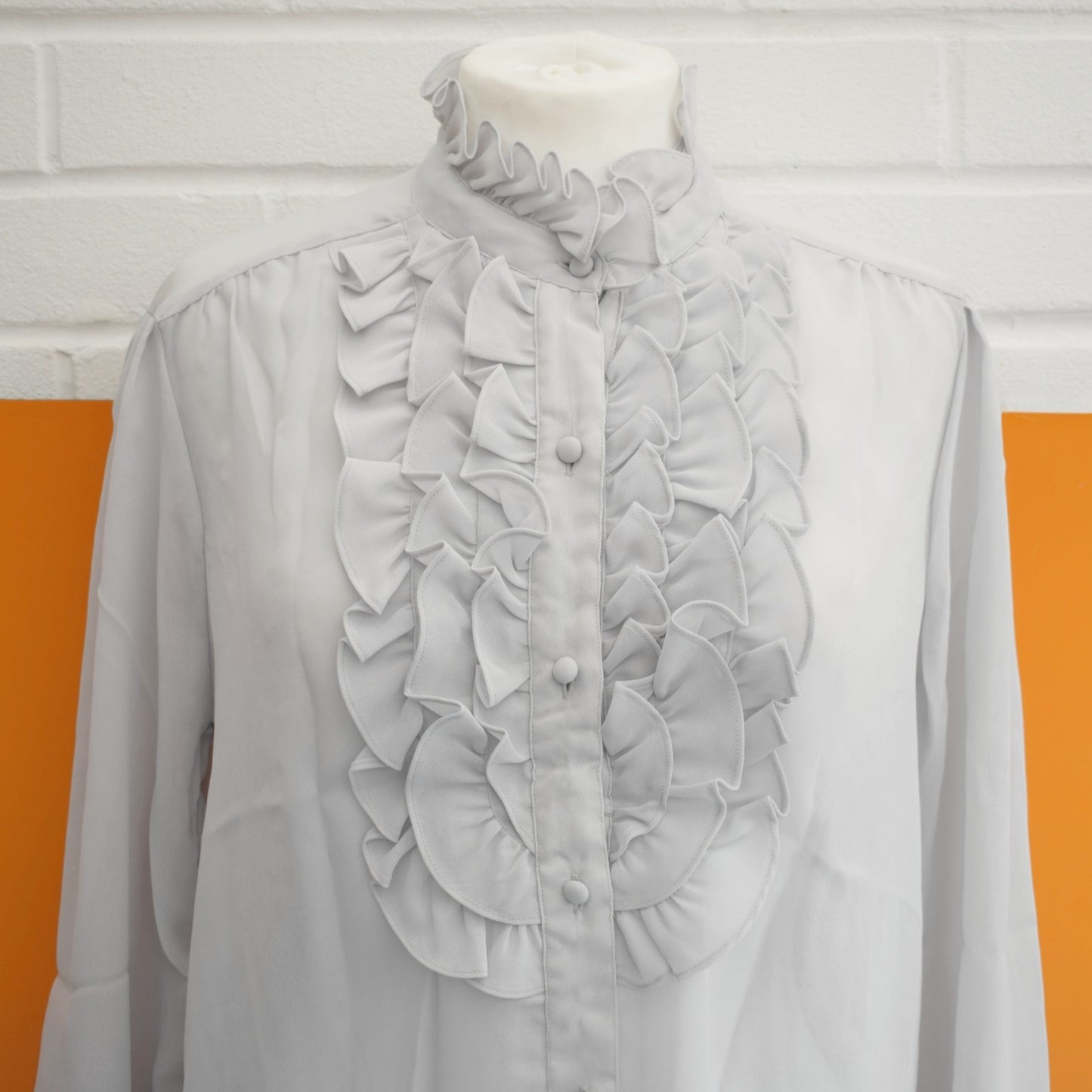 Vintage 1970s Frilled Pastel Shirts - Size 14-16