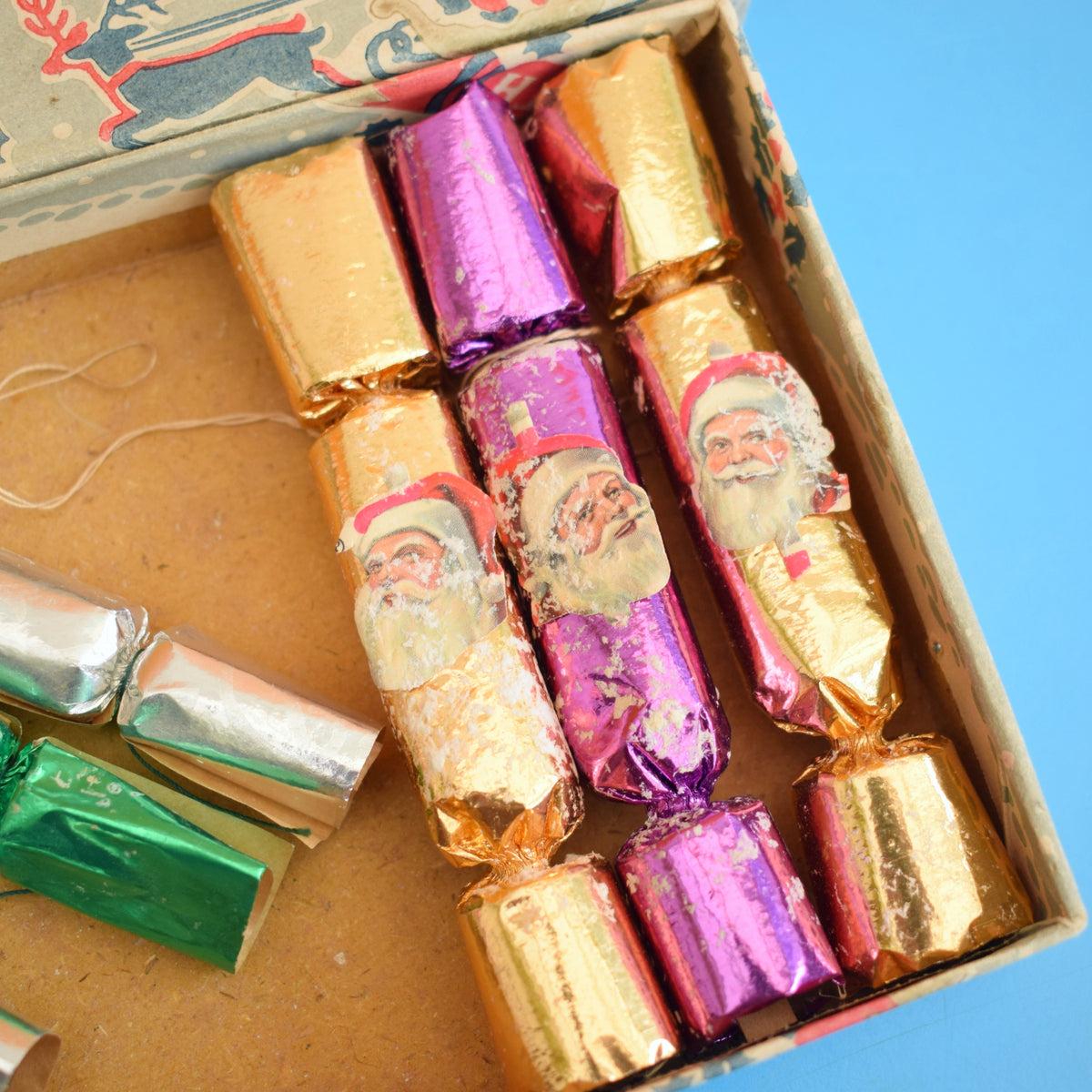 Vintage 1950s Small Christmas Tree Crackers - Boxed x7 by Pineapple Retro