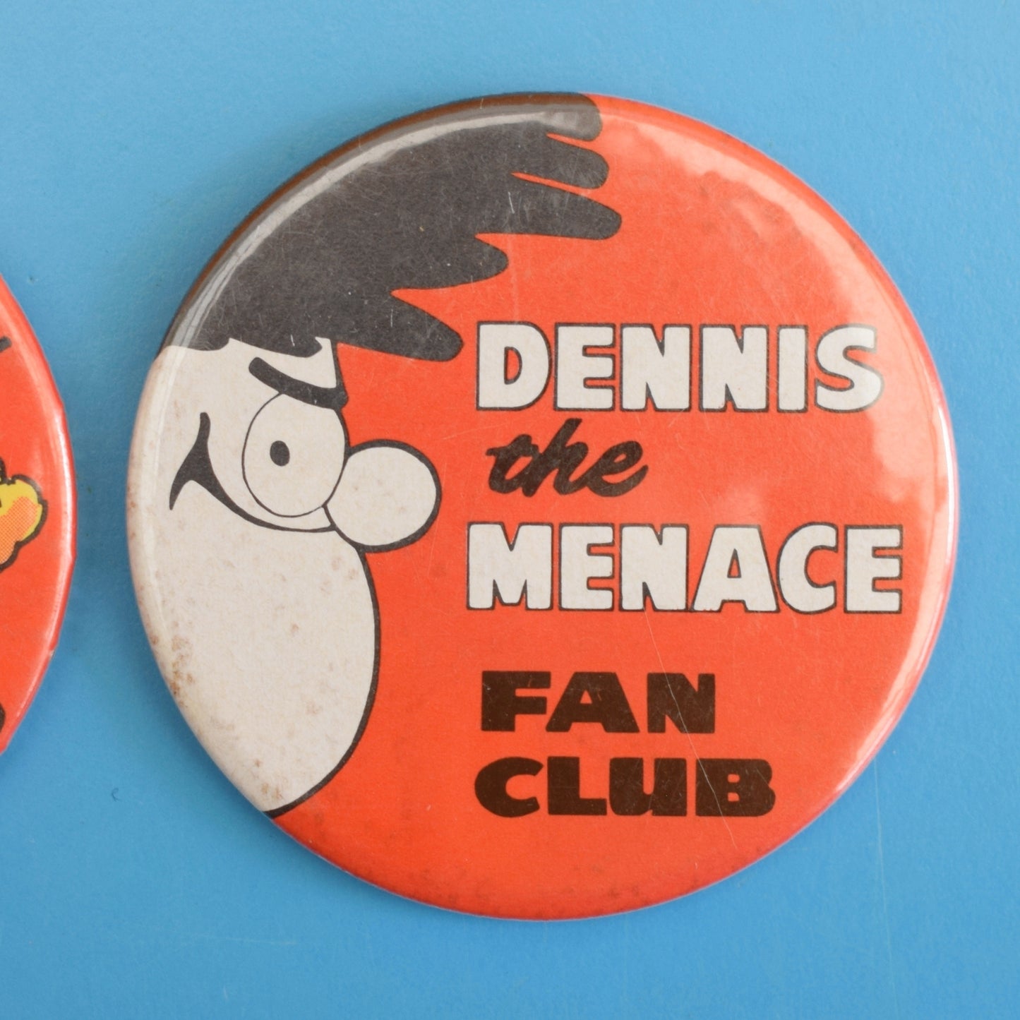 Vintage 1970s Dennis The Menace / Desperate Dan Badges