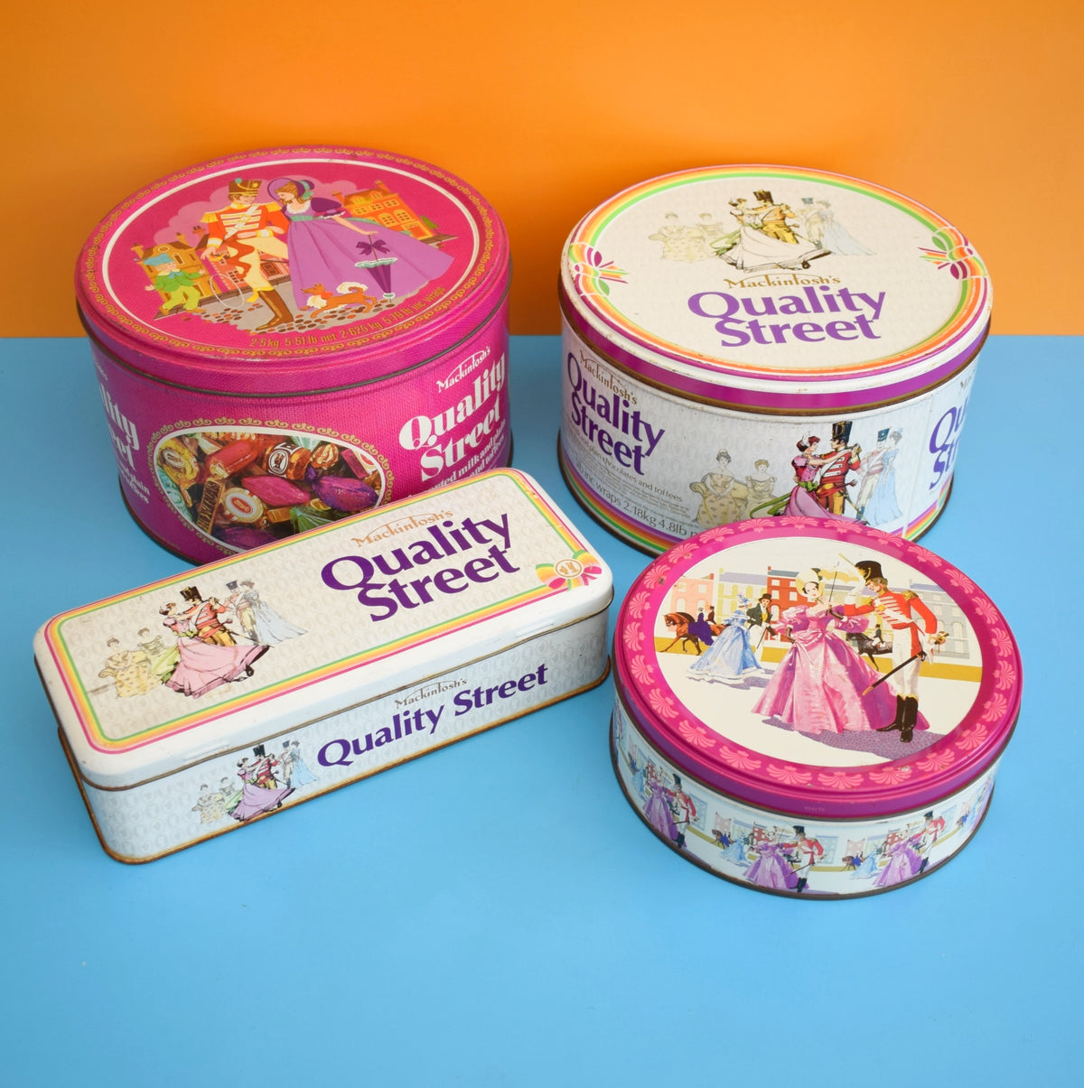 Vintage Quality Street Chocolate Sweet Tins - Various - Medium / Large by Pineapple Retro