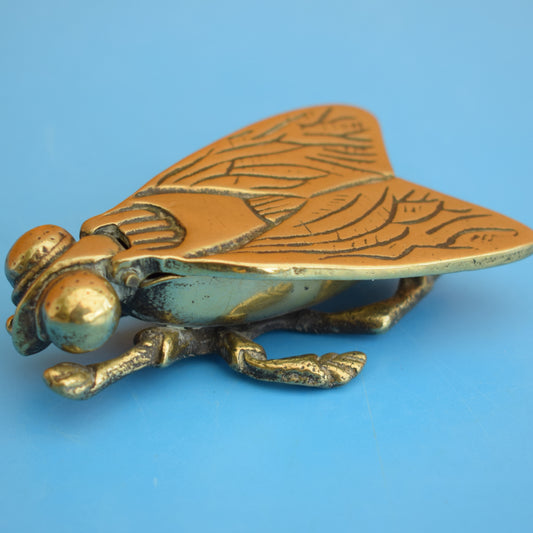 Vintage 1960s Brass Fly Container / Ornament