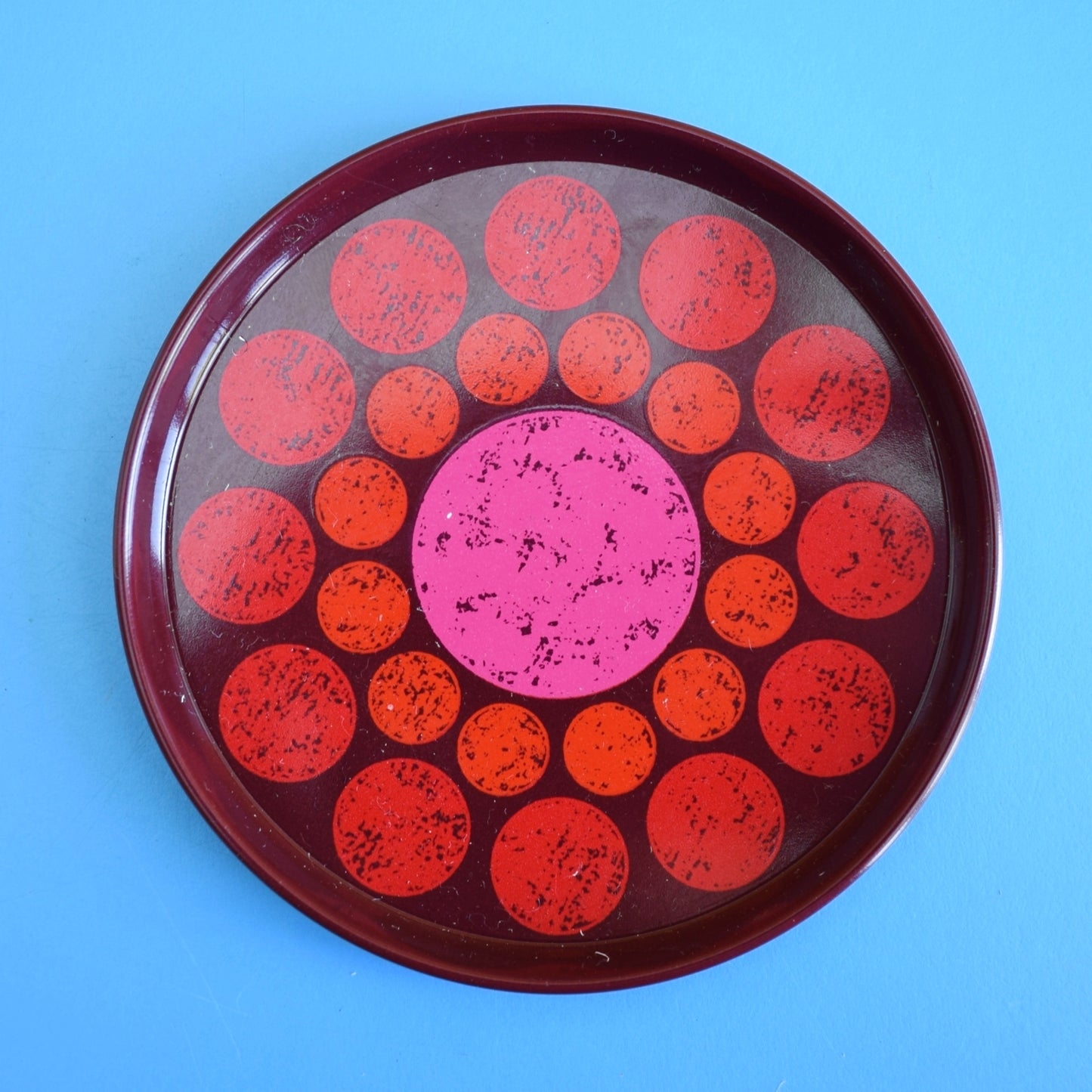 Vintage 1960s Metal Coasters - Worcester Ware Spots - Boxed