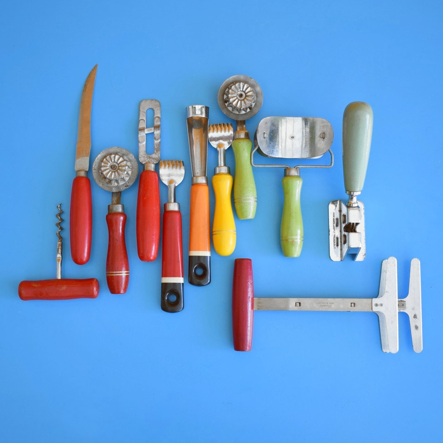 Vintage 1960s Kitchen Utensils - Smaller - Rainbow