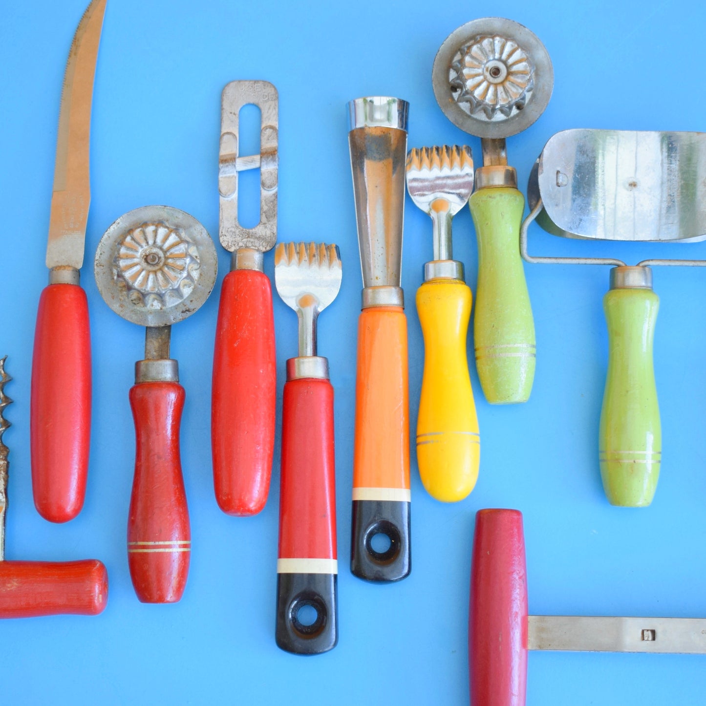Vintage 1960s Kitchen Utensils - Smaller - Rainbow