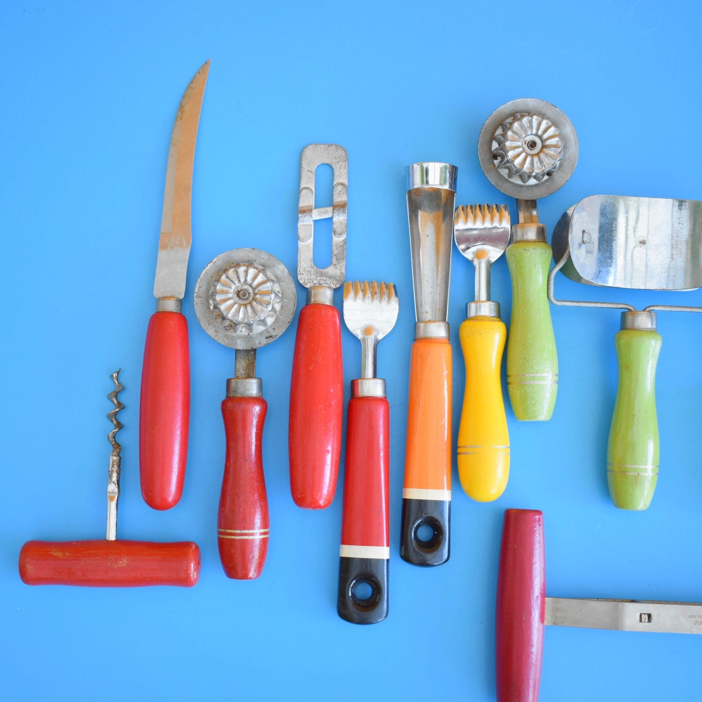 Vintage 1960s Kitchen Utensils - Smaller - Rainbow
