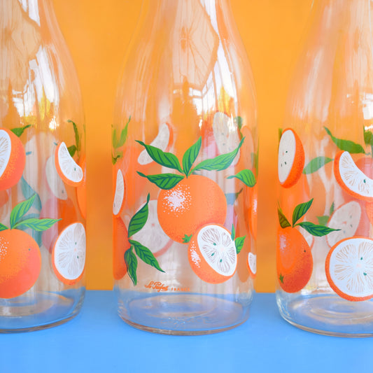 Vintage 1970s Orange Juice Bottles - French / France
