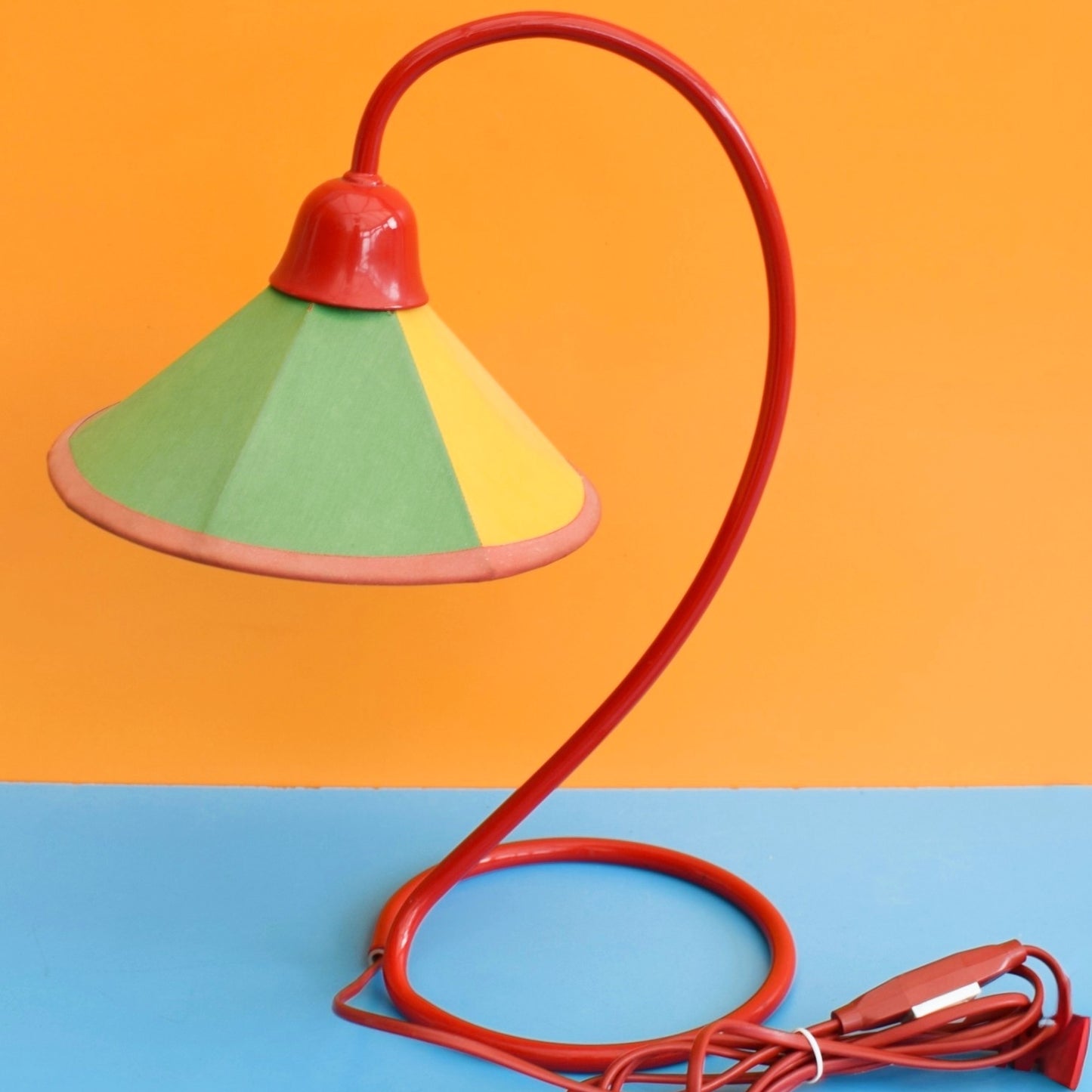 Vintage 1980s Snake Table Lamp - Red by Vintage